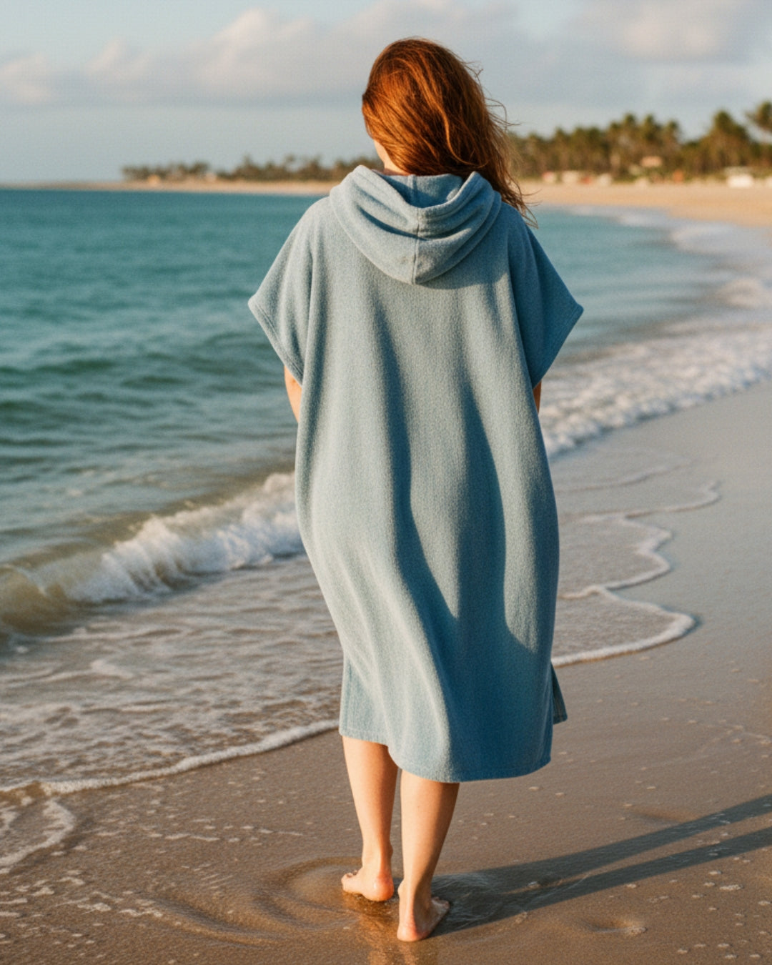 Damen Sommerponcho Leichtes Strandkleid