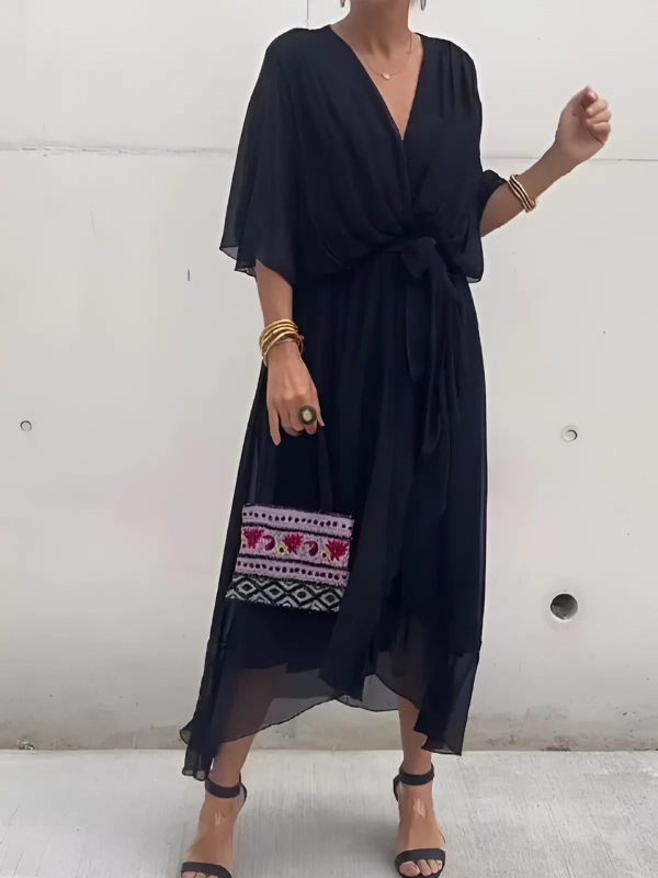 Elegante Damen Wickelkleider Midi Länge Zeitlos - Norvielle