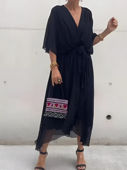 Elegante Damen Wickelkleider Midi Länge Zeitlos - Norvielle