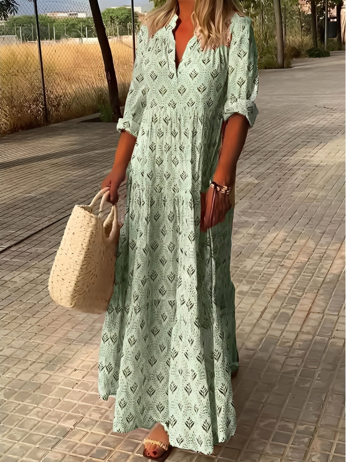 Damen Maxikleid Leichtes Sommerkleid Modern - Norvielle