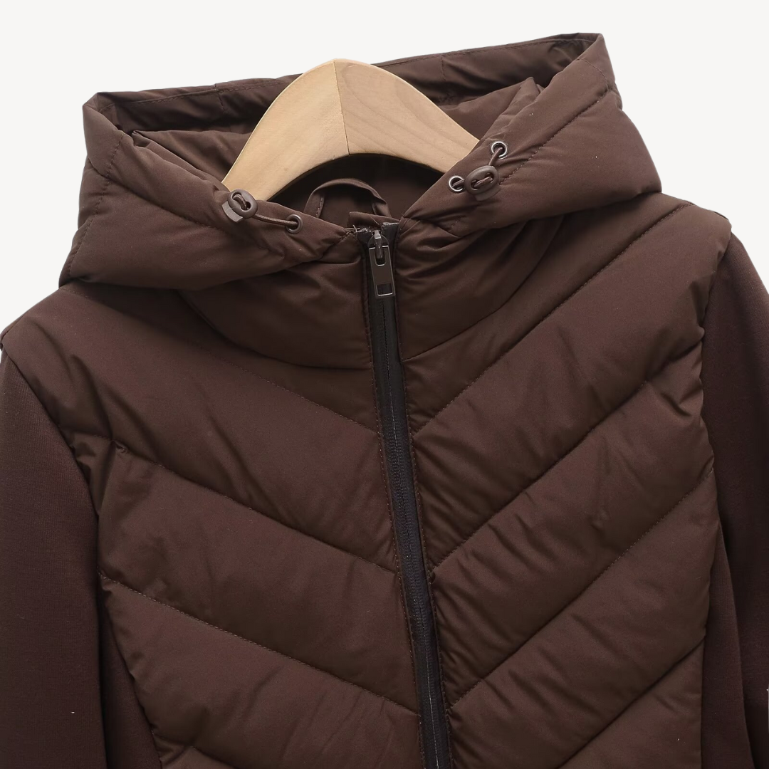 Damen Steppjacke Chevron Muster