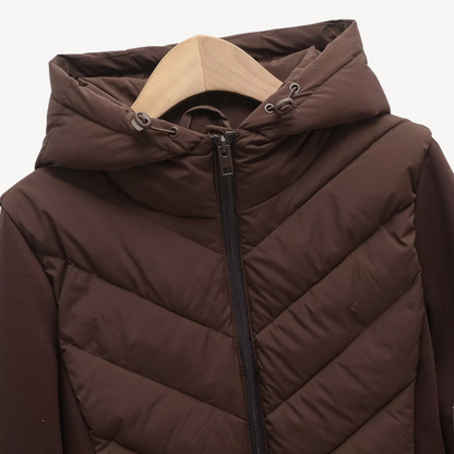 Damen Steppjacke Chevron Muster