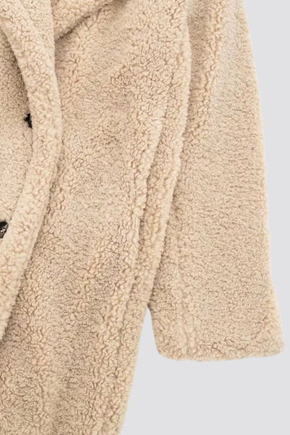 Damen Faux-Fur-Mantel Teddycoat Lang