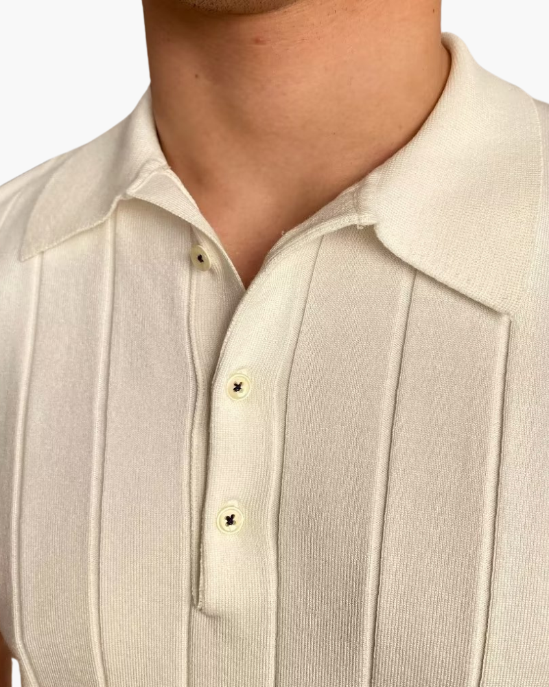 Herren Poloshirt Slim Fit Strickmuster Business