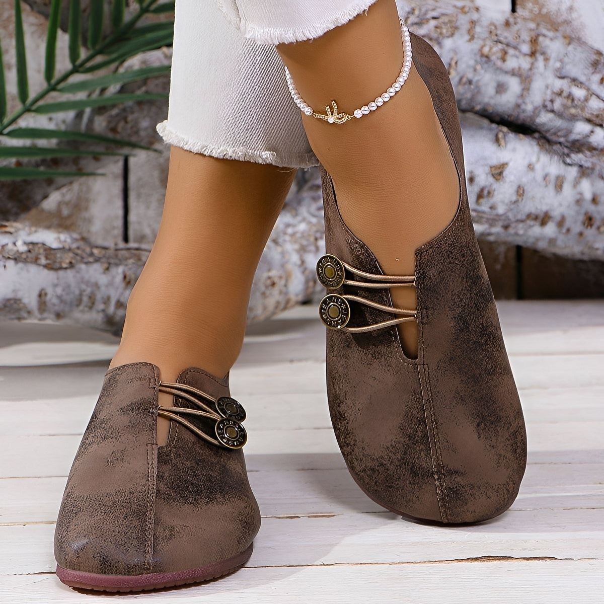 Damen Flachschuhe Weiches Leder Stilvoll