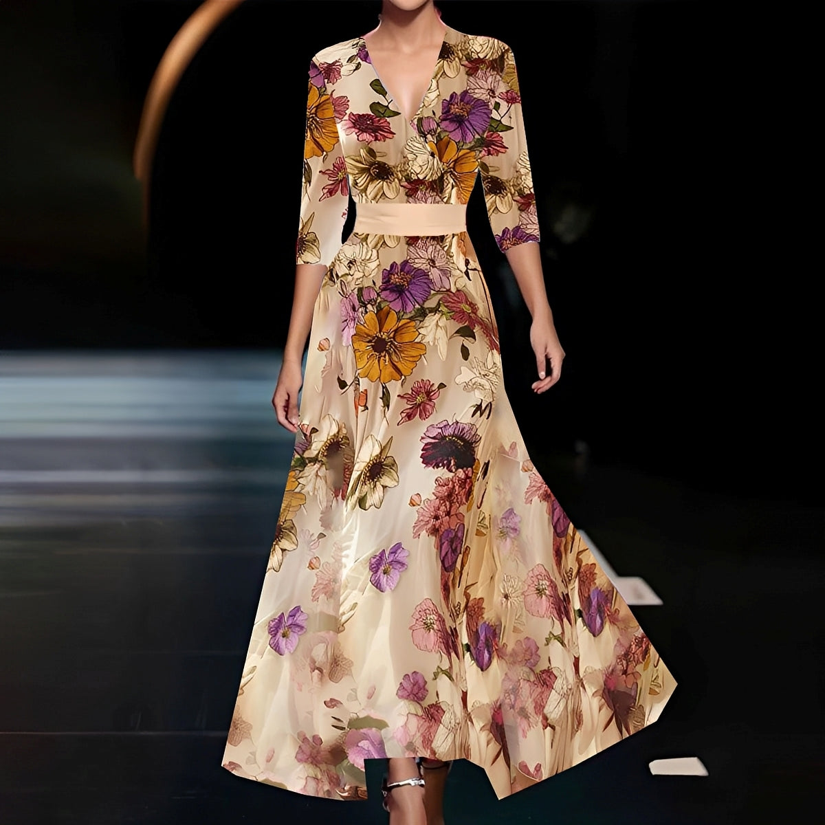 Damen Kurzarmkleid Sommer Stilvoll Elegant - Norvielle