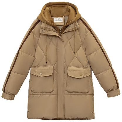 Langhaariger Steppmantel Damen Warm