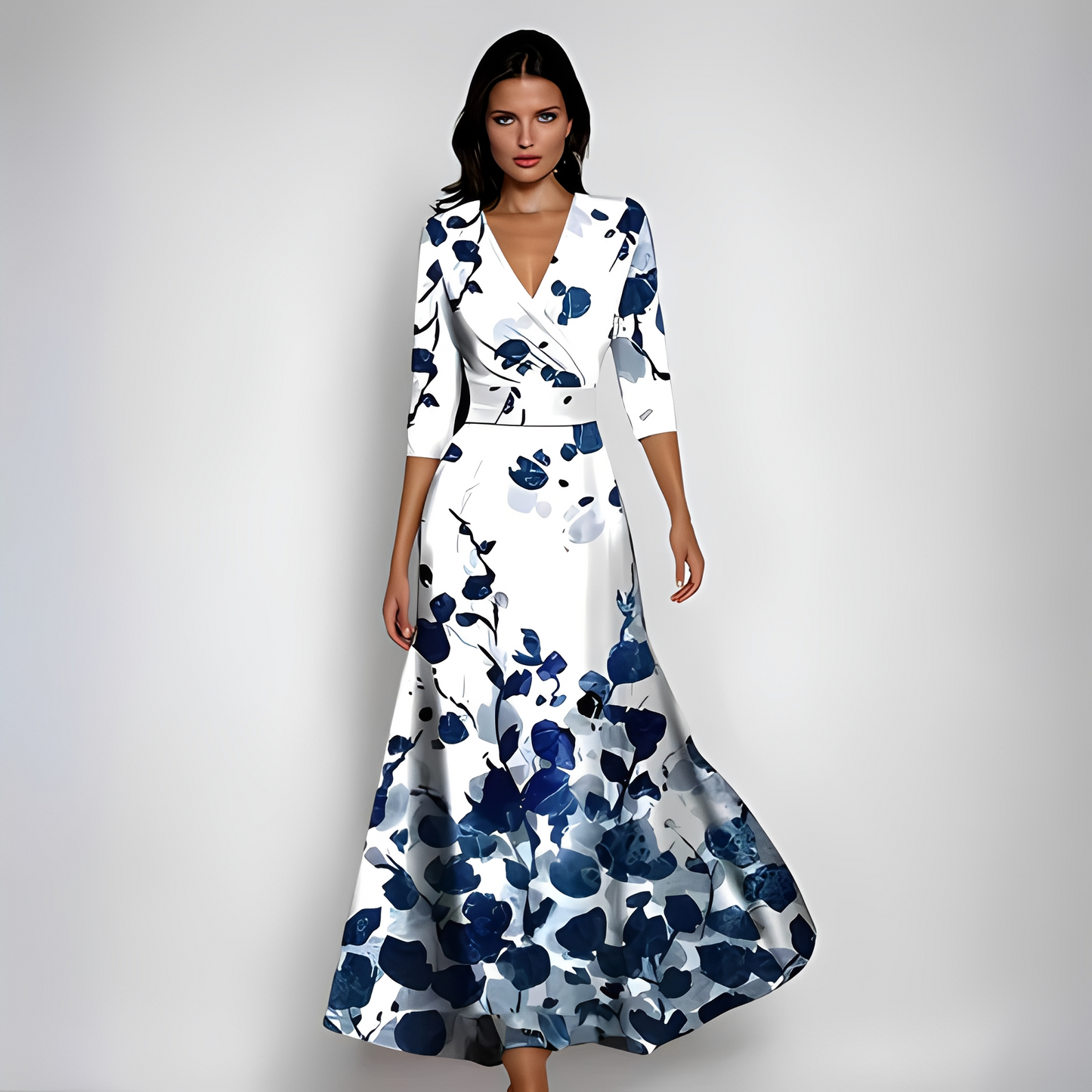 Damen Sommerkleid Blumenmuster Elegant