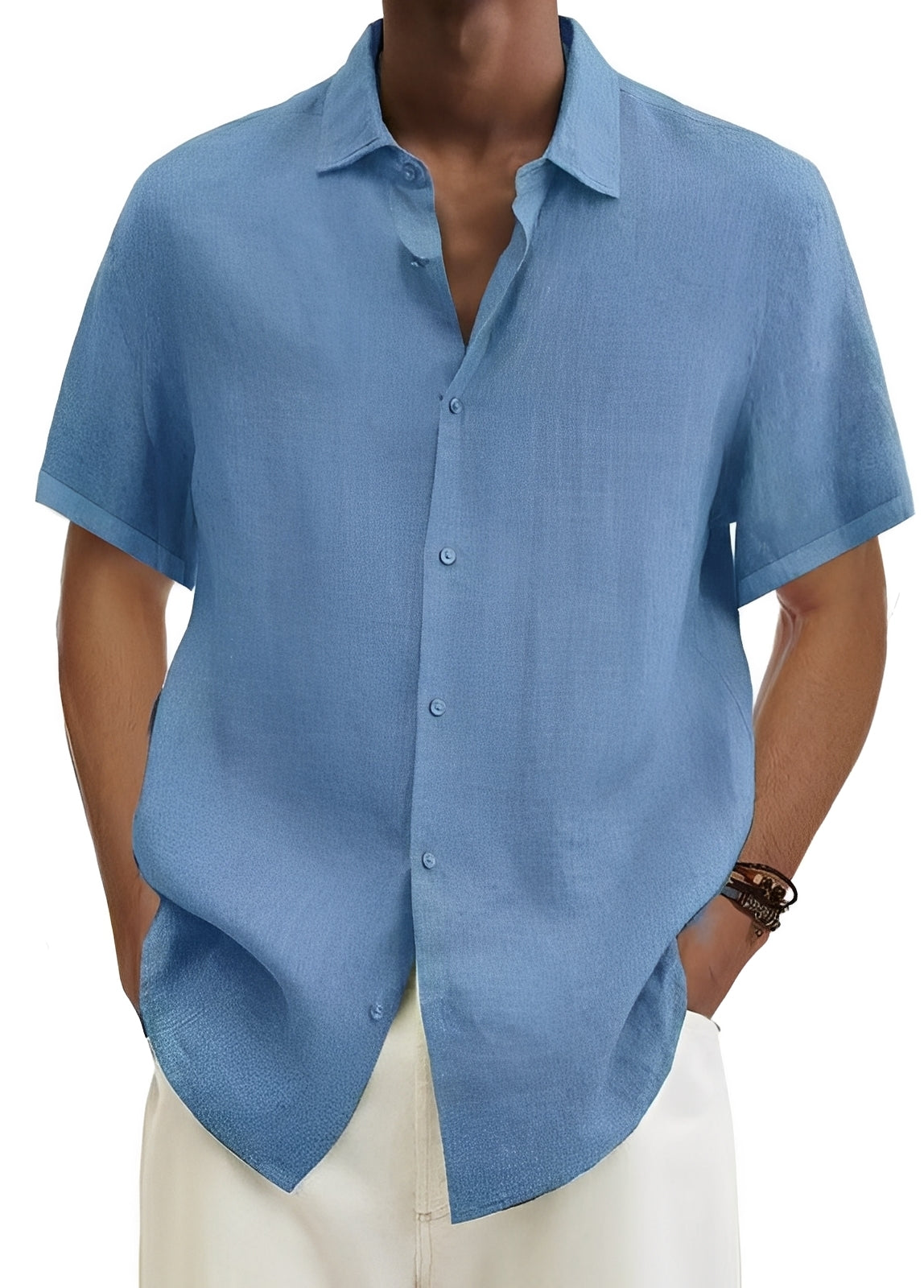 Herren-Hemd Lässig Baumwolle Relaxed Fit - Norvielle