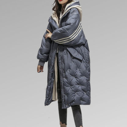 Damen Pufferjacke Warme Winterdaunenjacke Schwarz - Norvielle
