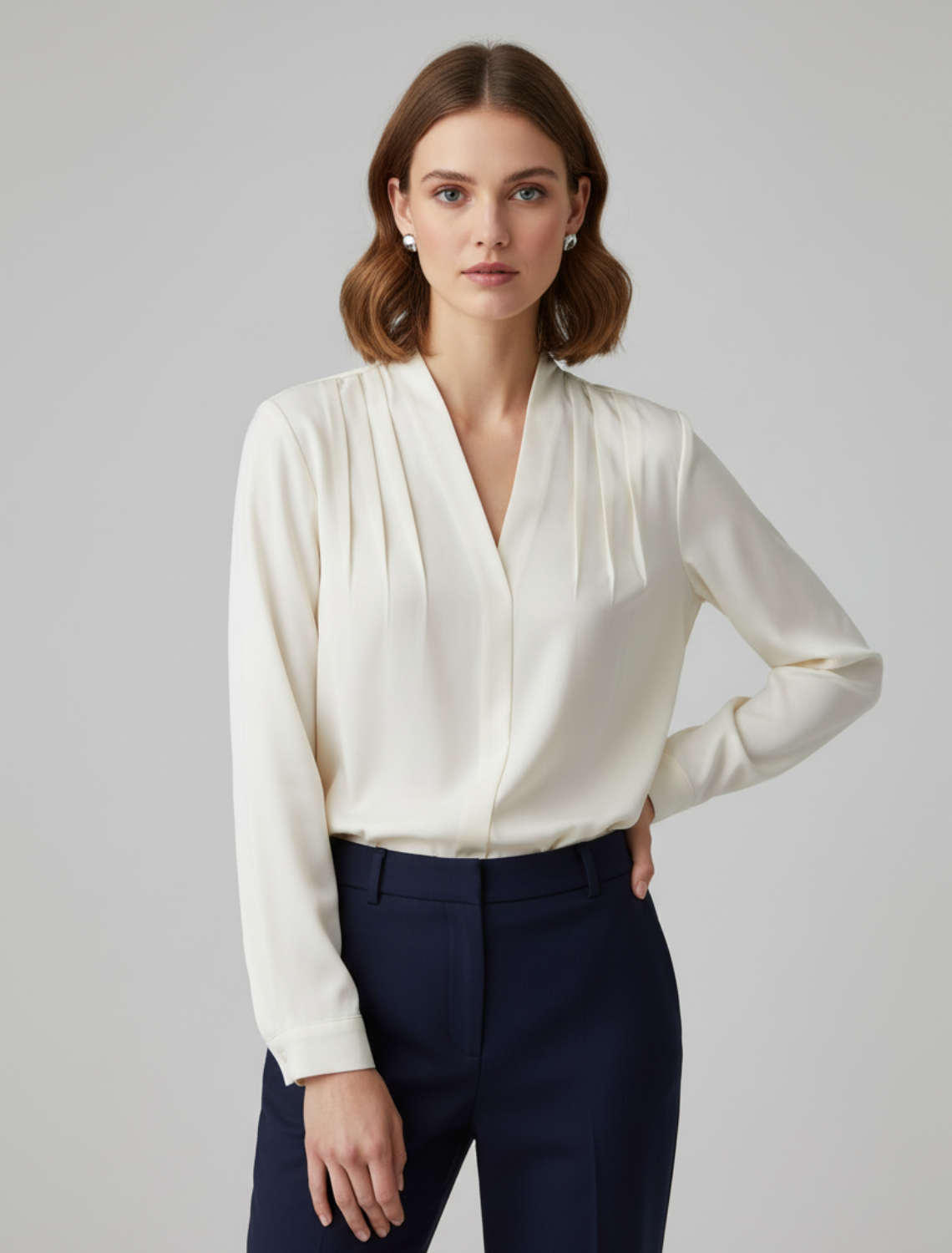 Damen Taillierte Bluse Puffärmel Elegantes Design - Norvielle