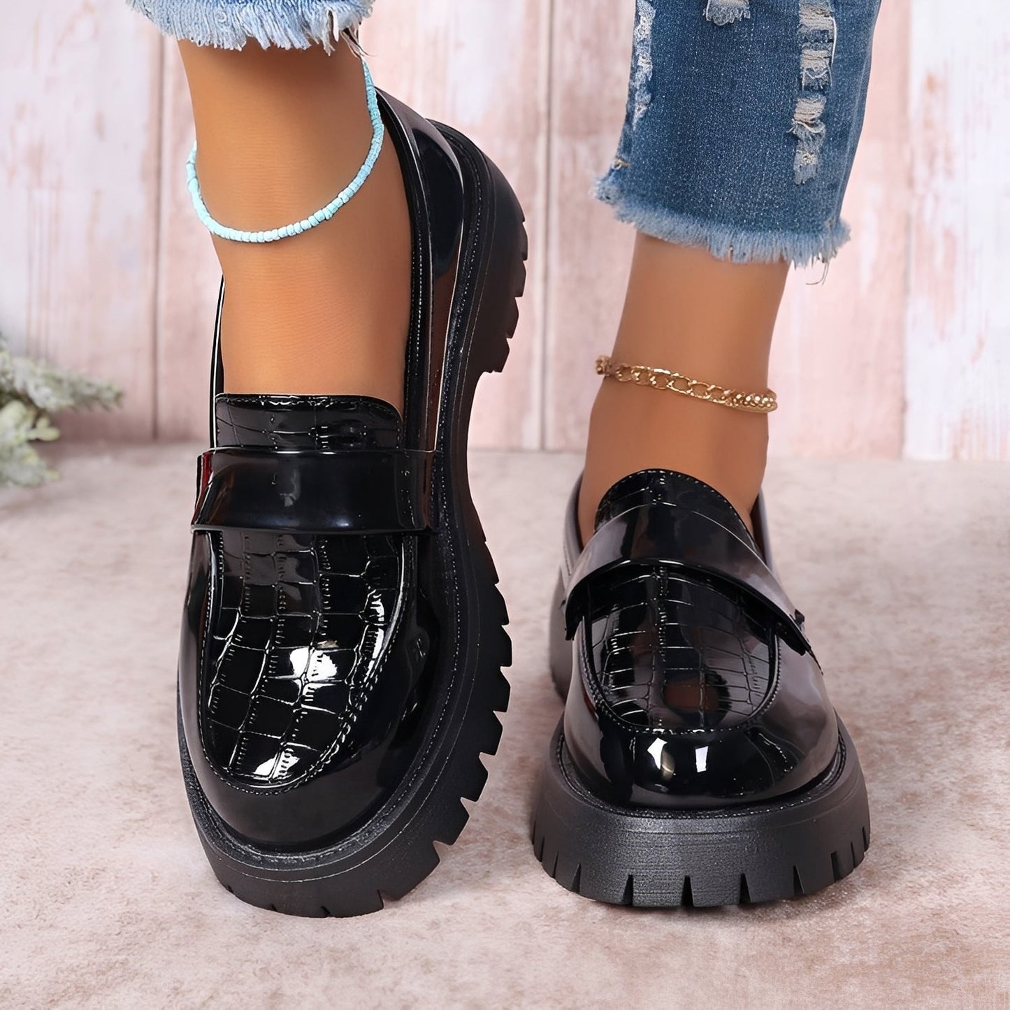 Damen Mokassins Modern Leder