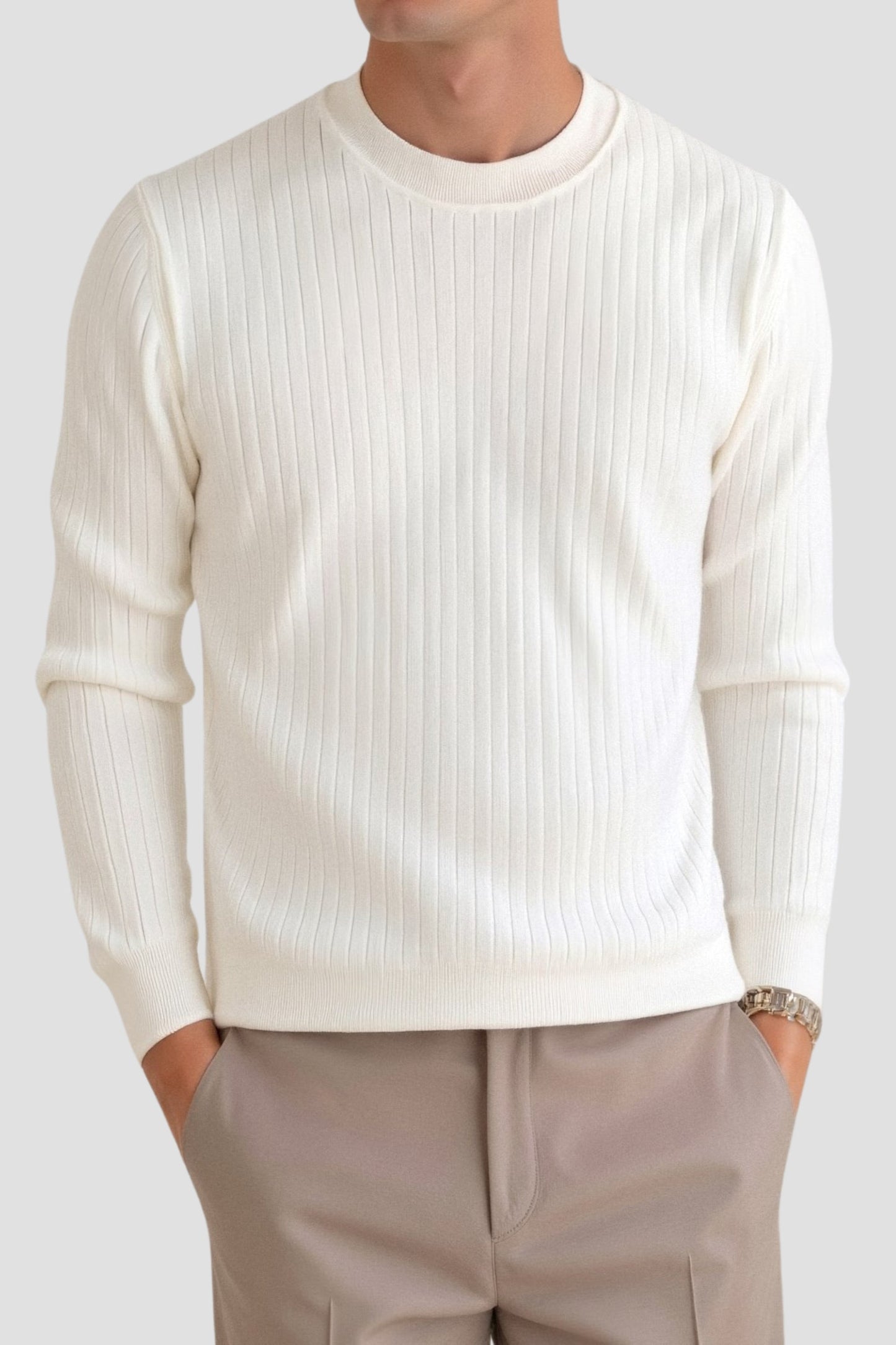 Herren Langarmshirt Feinripp Elegantes