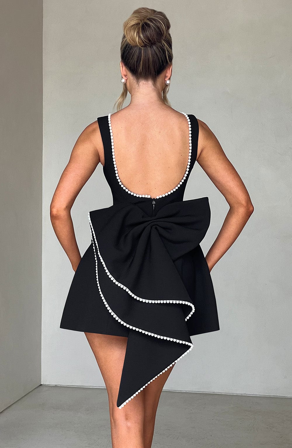 Damen Minikleid Hochzeitsgast Struktur Optik