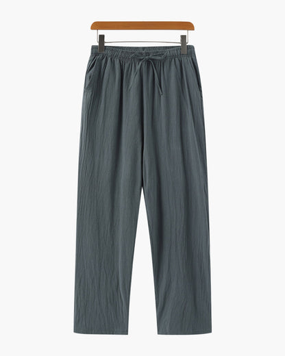 Herren Leinenhose Elastisch Bequem Sommer
