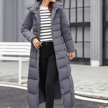 Damen Pufferjacke Eleganter Umlegekragen Mit Knöpfen