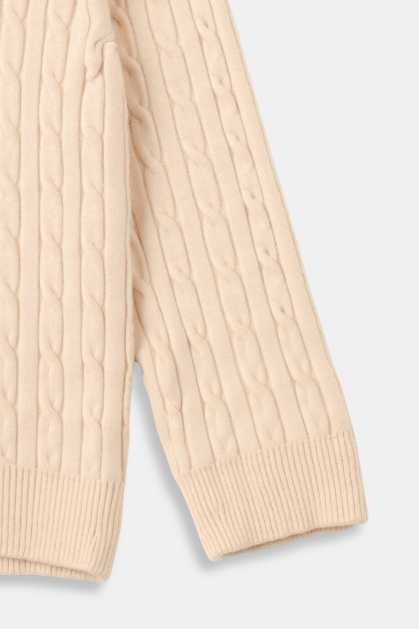 Damen Strickpullover Zopfmuster Reißverschluss