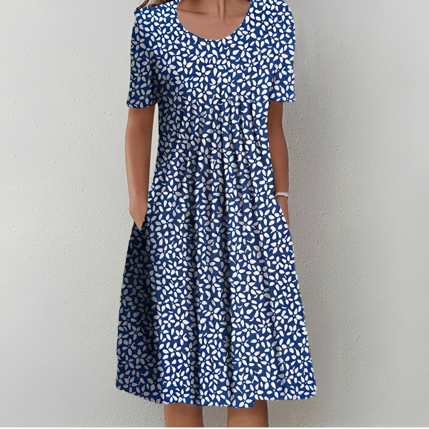 Damen Sommerkleid Kurz Elegant Baumwolle