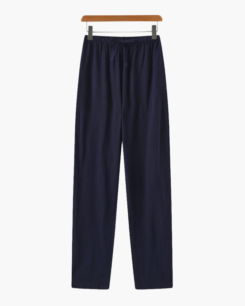 Herren Leinenhose Slim Fit Leicht Sommer