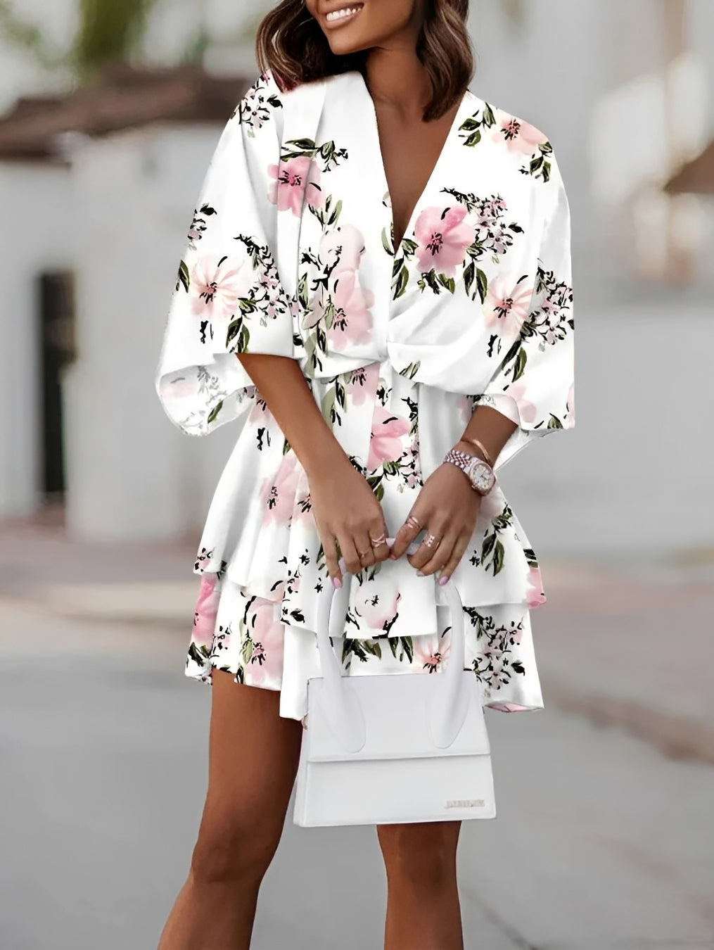 Damen Minikleid Stilvoll Locker Sitzend