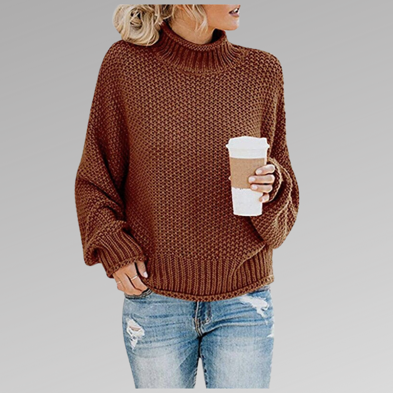 Damen Grobstrick Pullover Modern Großkaros