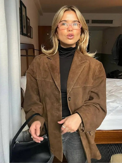 Herren Trenchcoat Braun Übergroß Winter