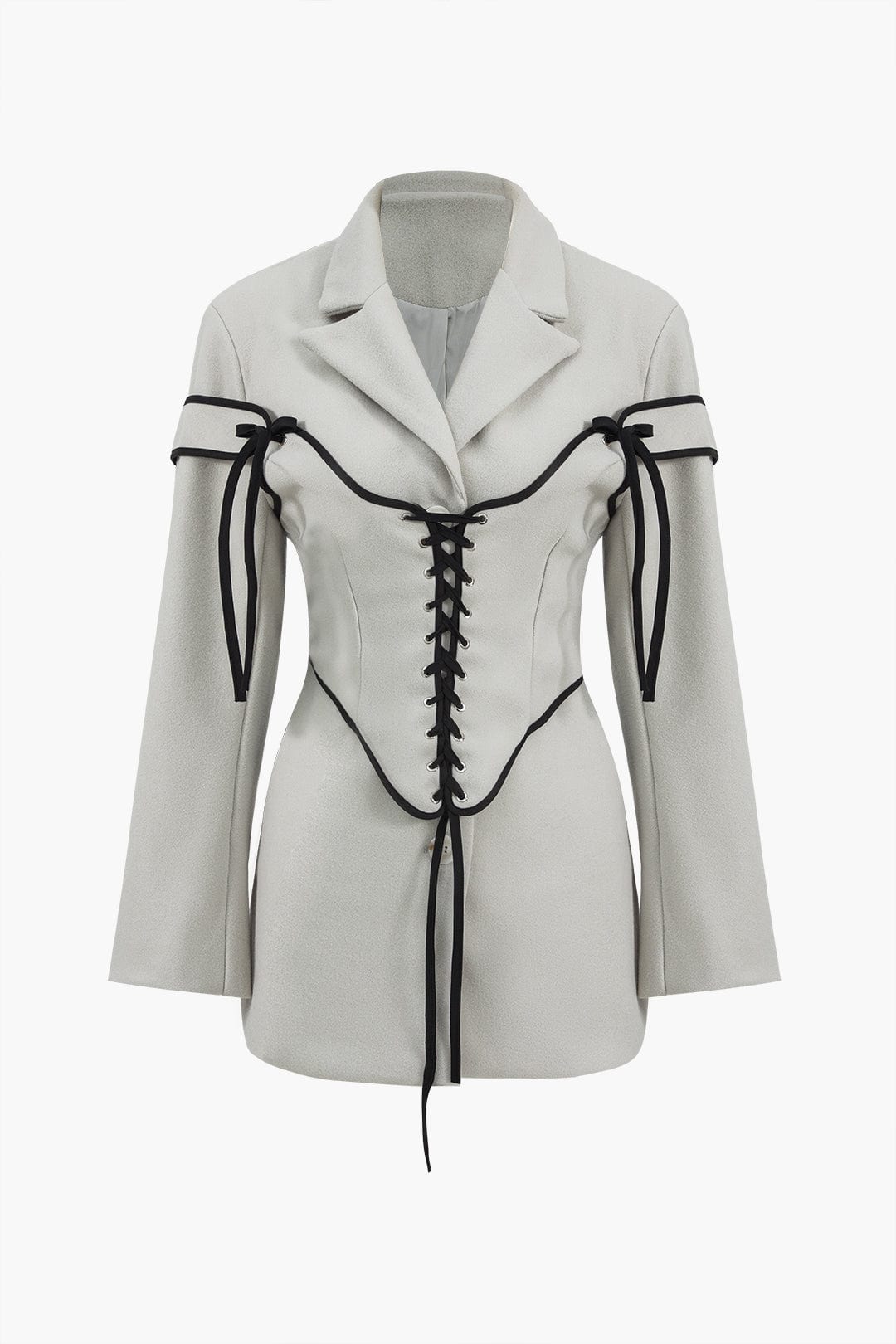 Damen Zweiteiler Set Blazer Korsett mit Schnürung