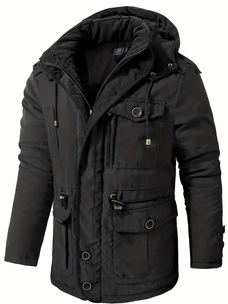 Herren Parka Robust Wasserfest Schwarz - Norvielle