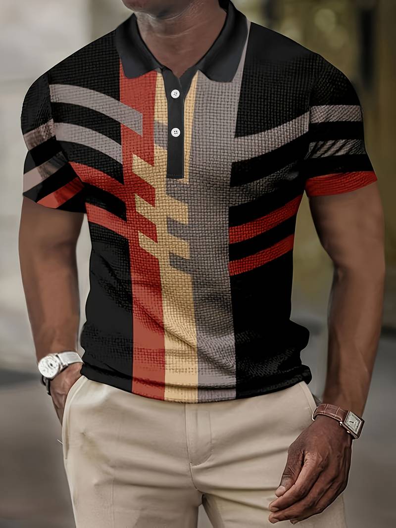 Herren Polo-Shirt Lässig Vintage-Style