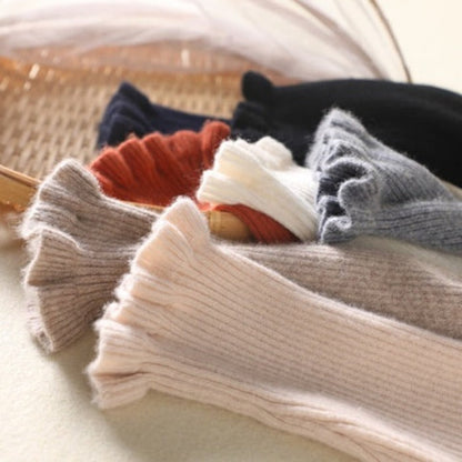 Damen Strickpullover Rollkragen Weich Rüschendetails ist bereits ein