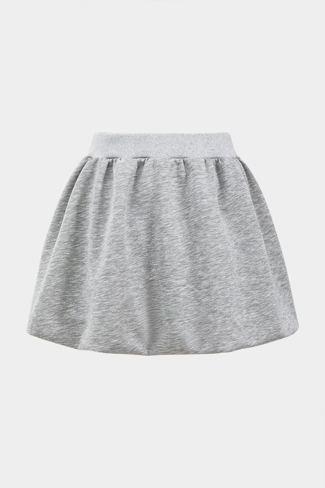 Damen Sweatset Cropped Pullover Skaterrock Grau