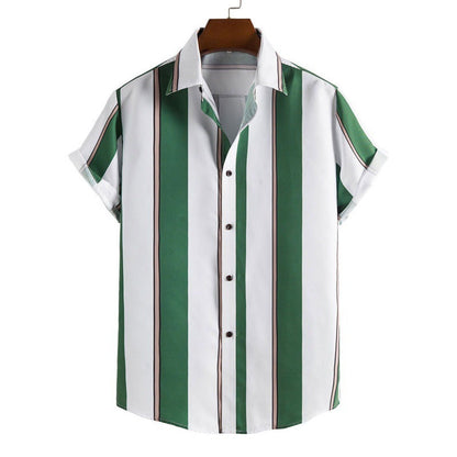 Herren Freizeithemd Retro-Style Baumwolle Blau