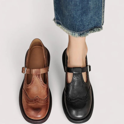 Damen Orthopädische Schuhe Bequem Mary Jane Atmungsaktives Leder