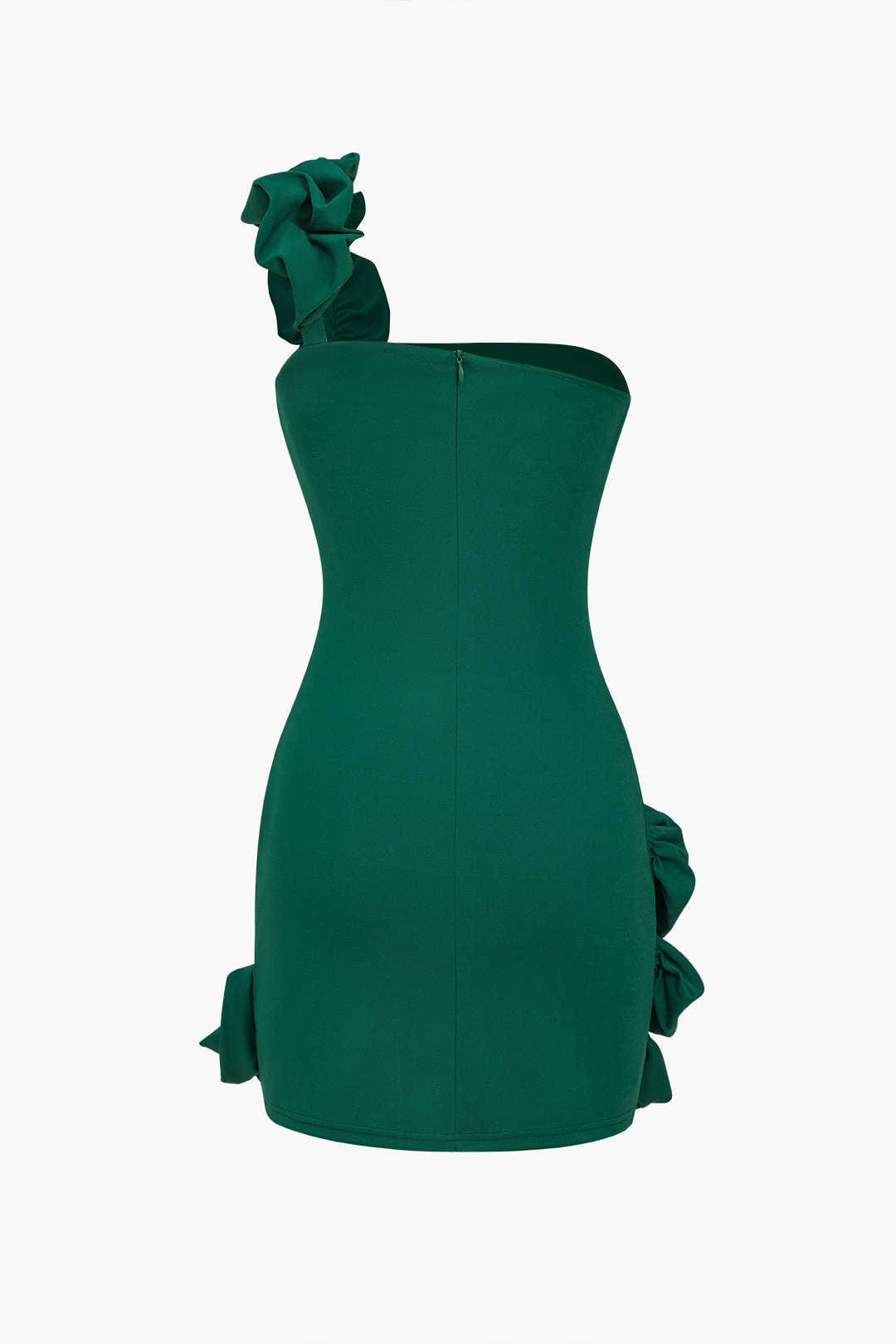Elegantes Damen Rüschenkleid One Shoulder Bodycon