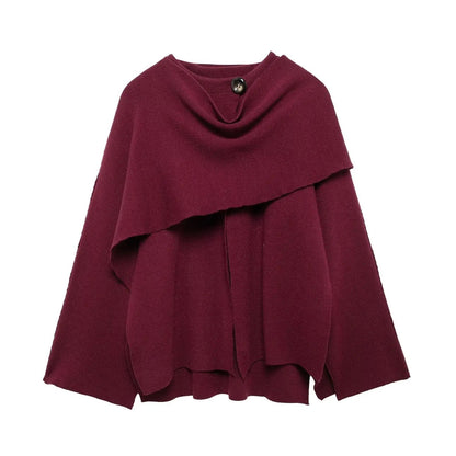 Damen Cape Mantel Eleganter Schal