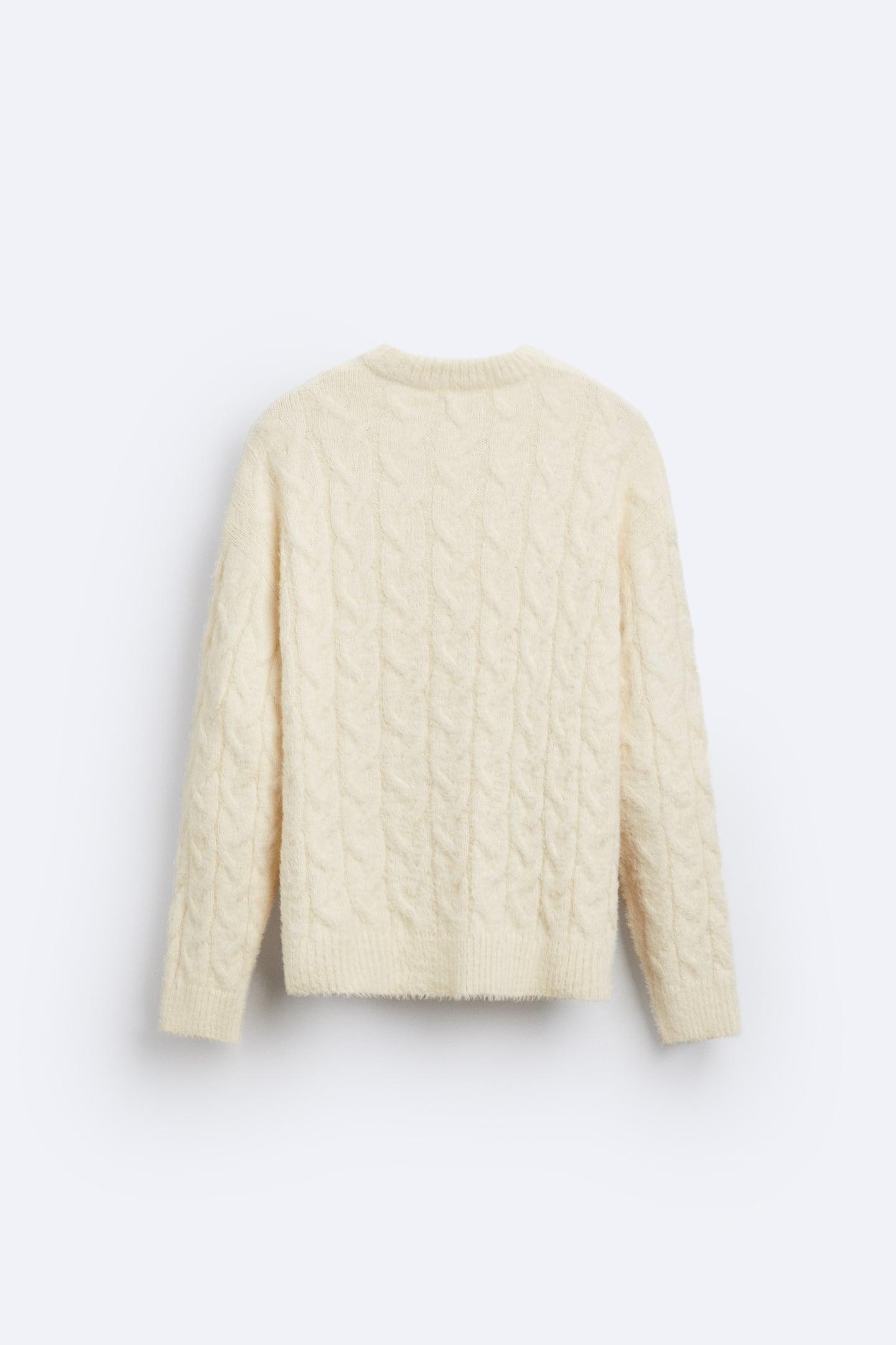Damen Zopfstrick Pullover Elegantes Design Zeitlos