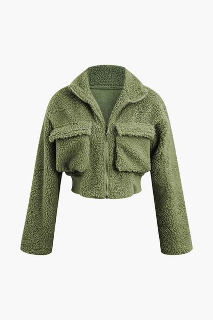 Misha Damen Cargohose Teddy-Cropped-Jacke-Set