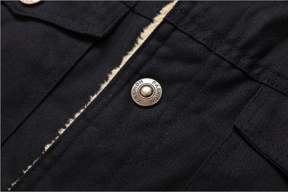 Herren Leder-Bomberjacke Jeansoptik