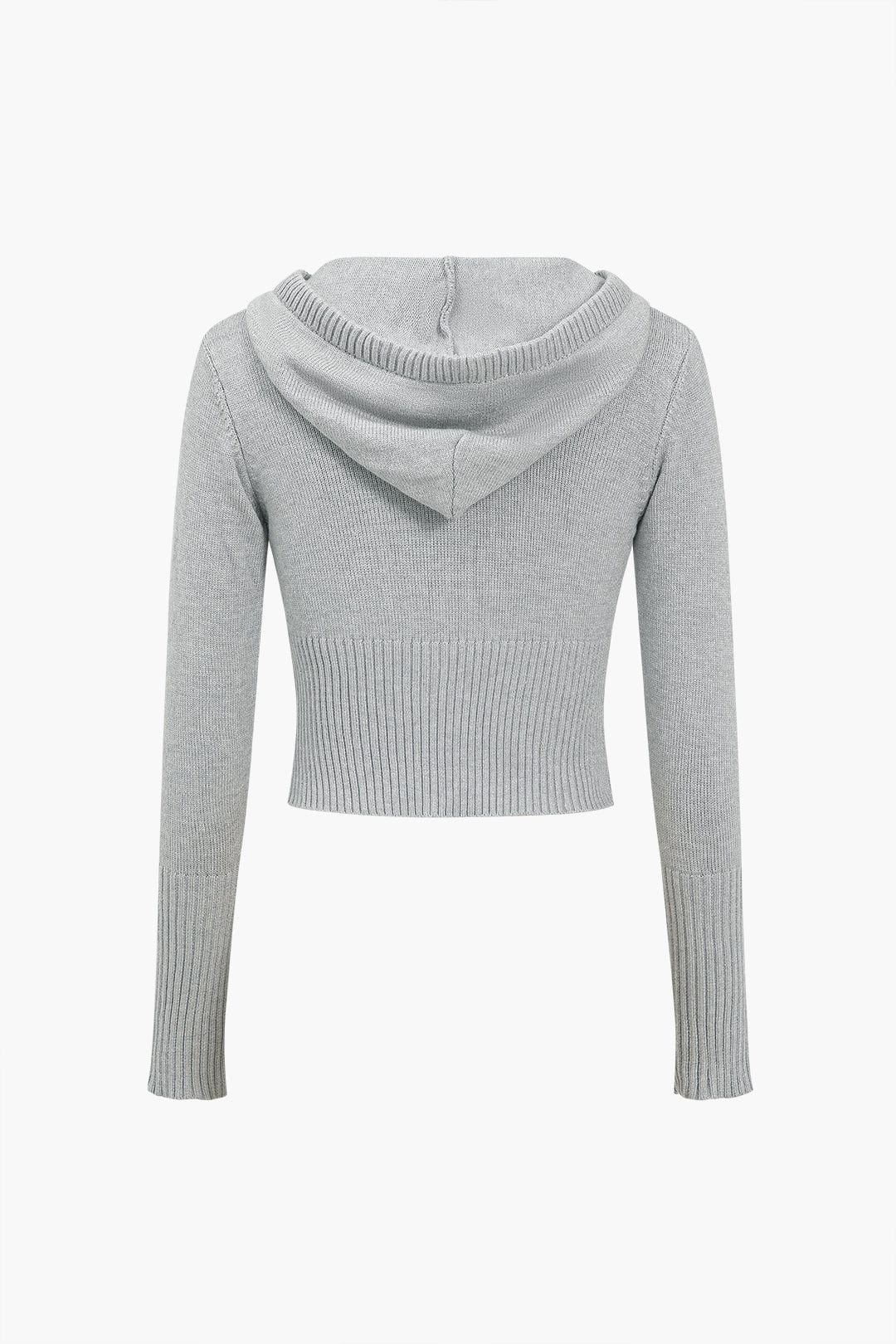 Strick-Set Damen Kapuzenjacke Schlaghose Warm
