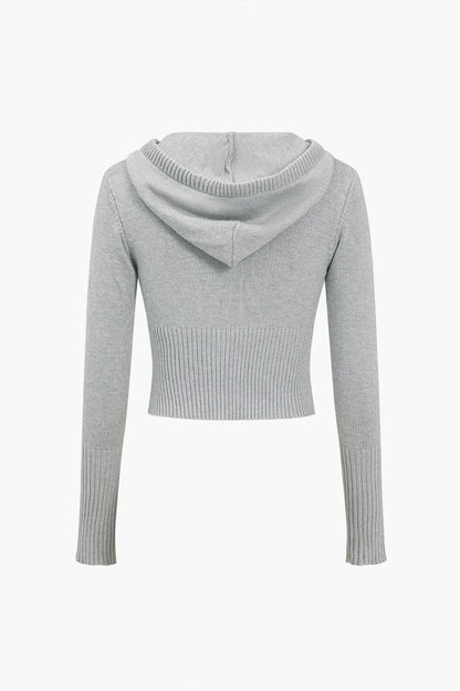 Strick-Set Damen Kapuzenjacke Schlaghose Warm