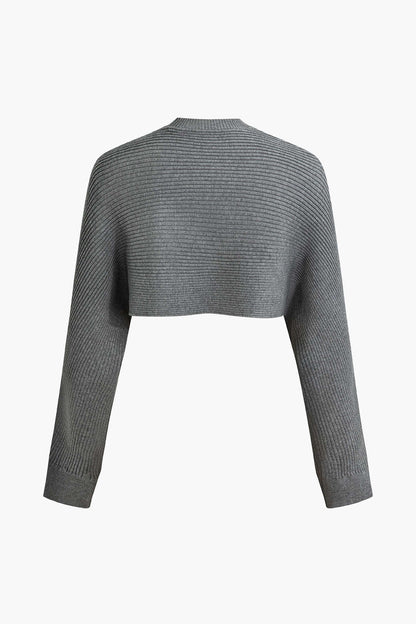 Damen Zweiteiler Set Pullover Rafftes Kleid Cutout