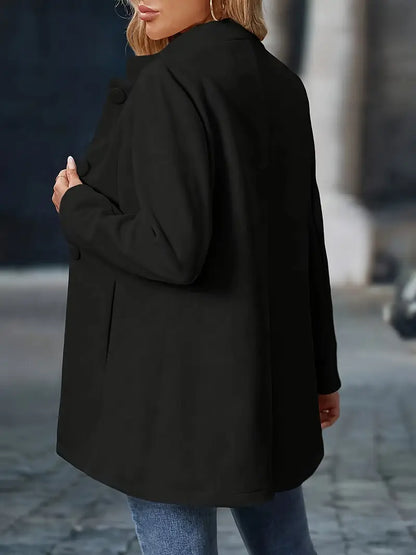 Damen Wintermantel Lang Knöpfe Modern