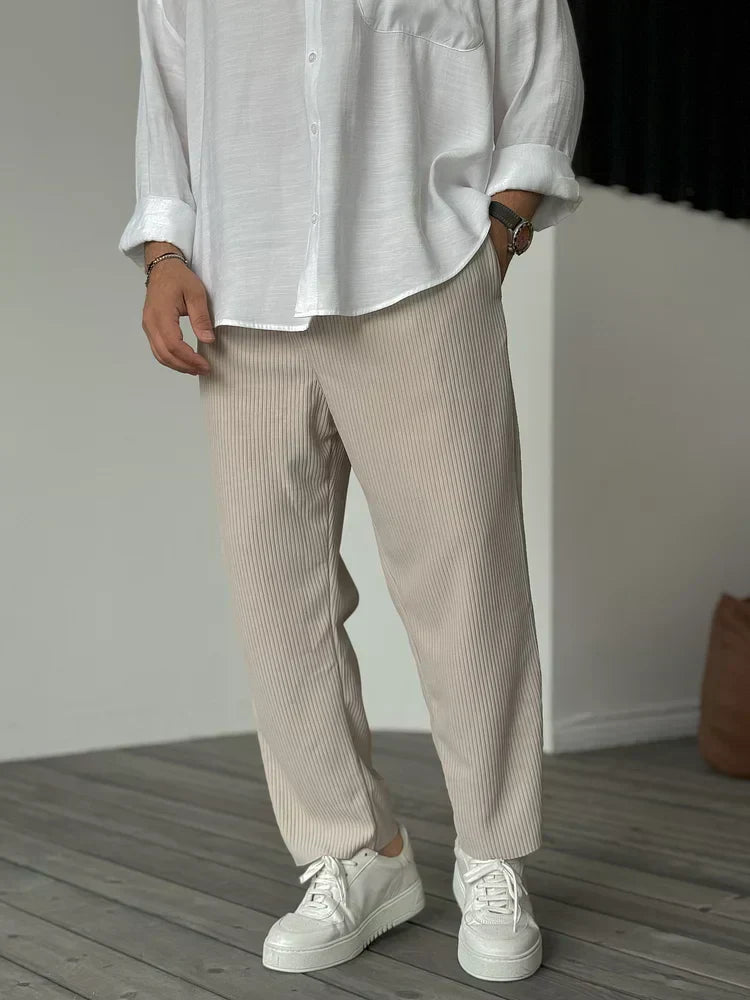 Herren Hose Moderne Rippstruktur Stretch - Norvielle