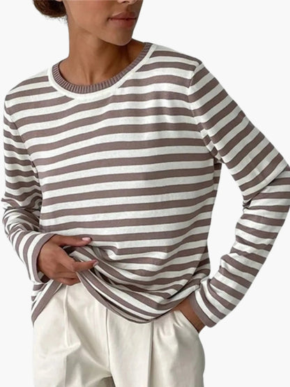 Damen Strickpullover Gestreift Warm