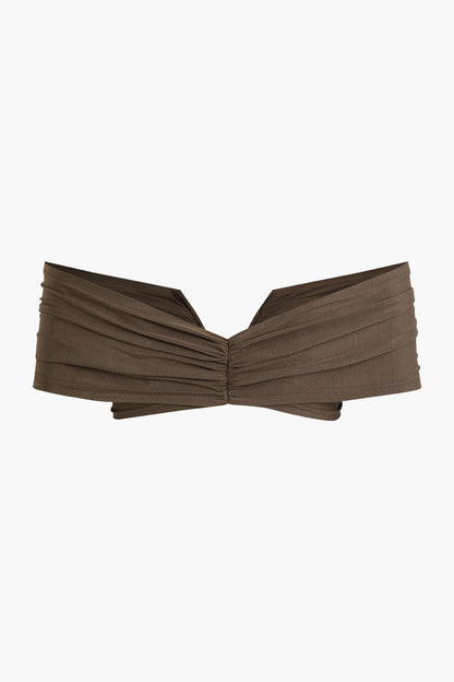 Damen Off-Shoulder-Set Drapierung Elegantes Oberteil