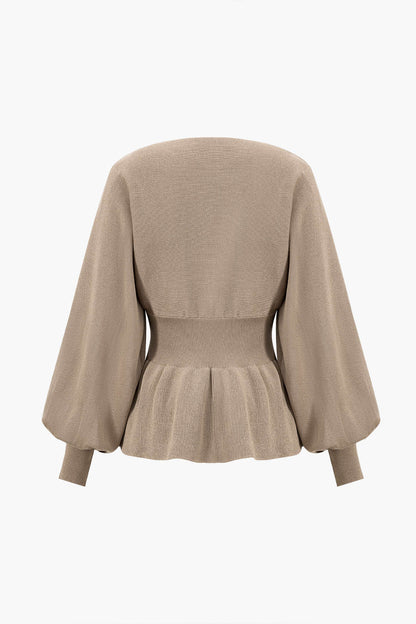 Damen Strick-Set Peplum- und Bleistiftrock