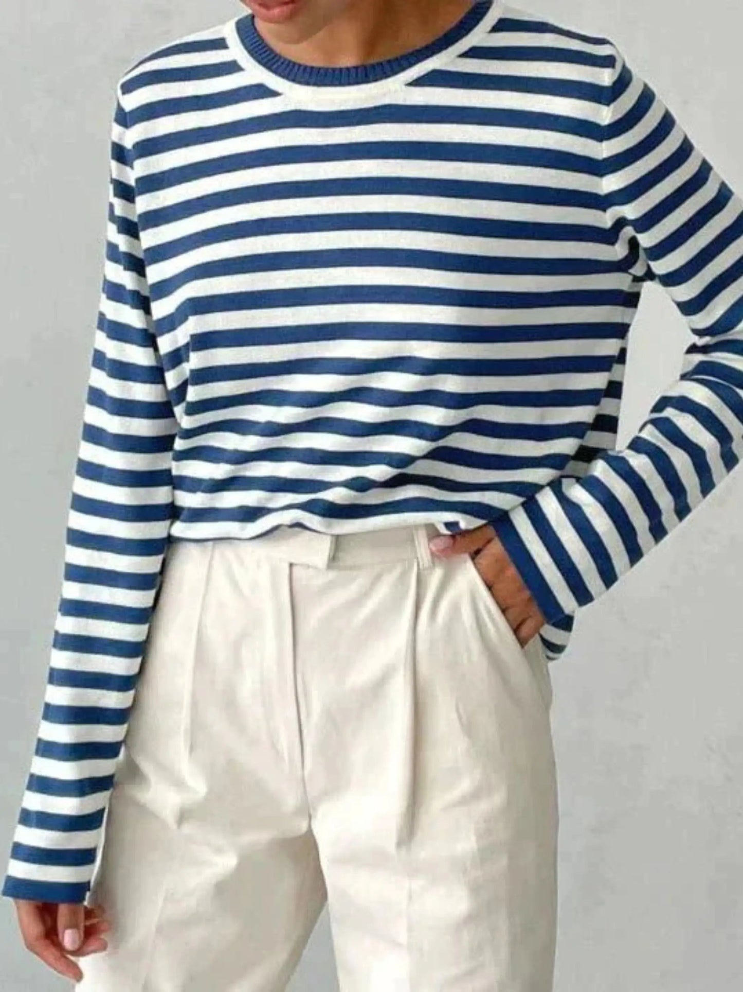 Damen Strickpullover Gestreift Warm