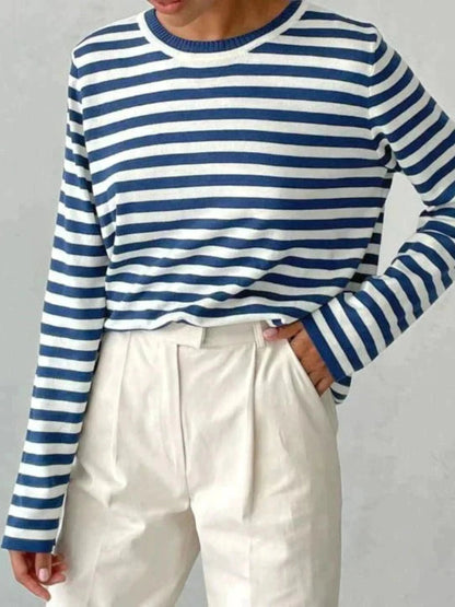 Damen Strickpullover Gestreift Warm