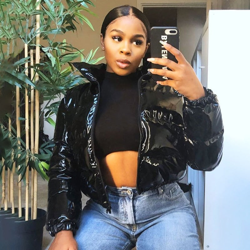 Damen Winterjacke Lint Verzierungen Warm