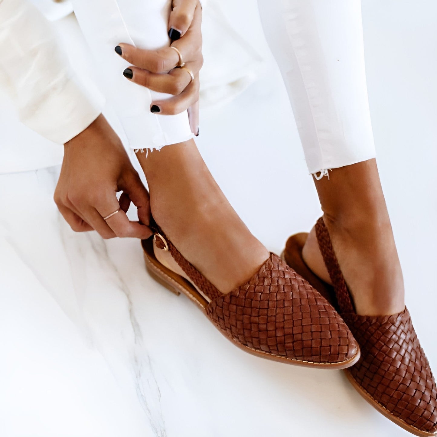 Damen Sandalen Leder